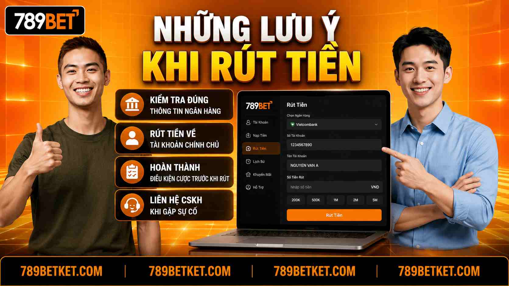 Những lưu ý khi rút tiền 789BET